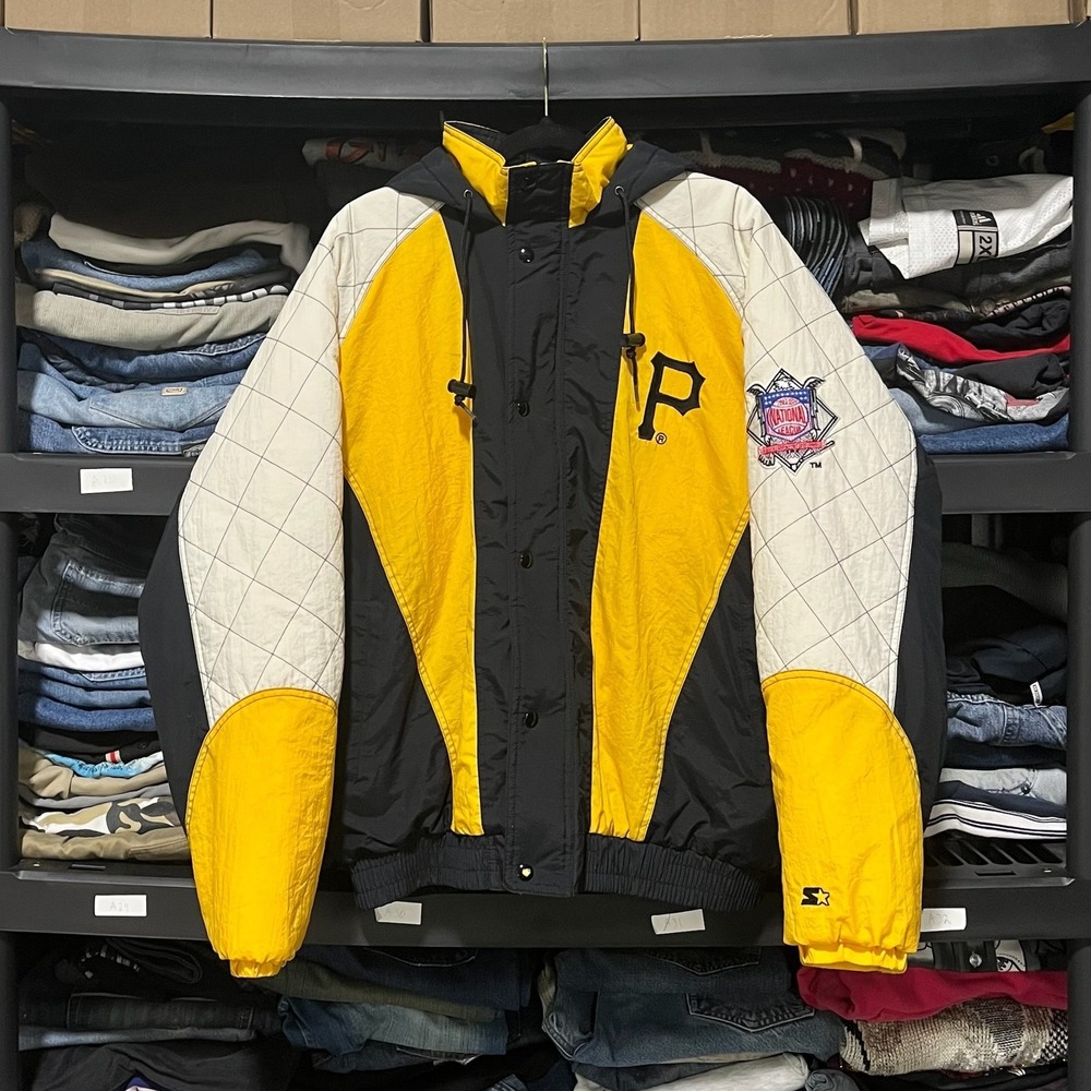 Vintage 90s Pittsburgh Pirates Starter Puffer Jacket Mens Large Full Zip MLB